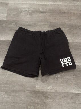 Undefeated Sweat Shorts Thick Cotton Black Mens M 7"